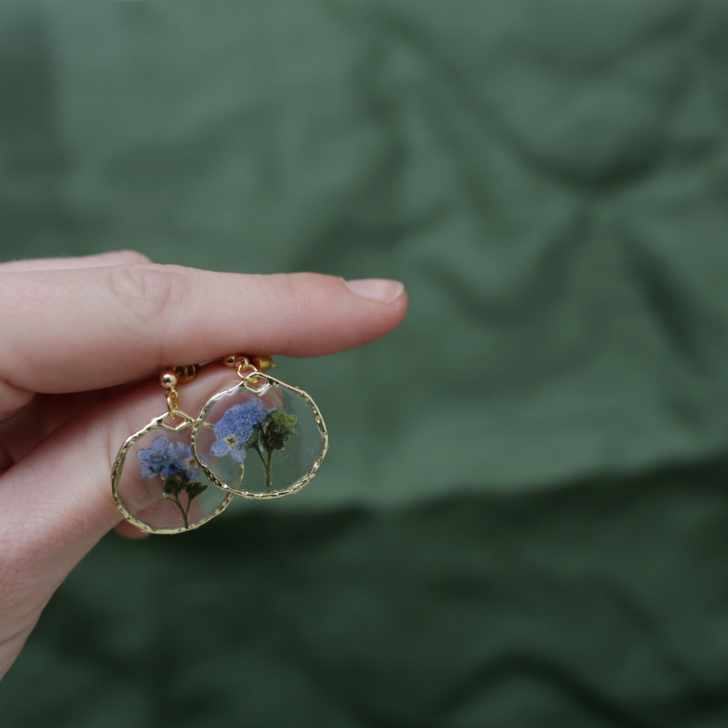 Forget me not store flower earrings